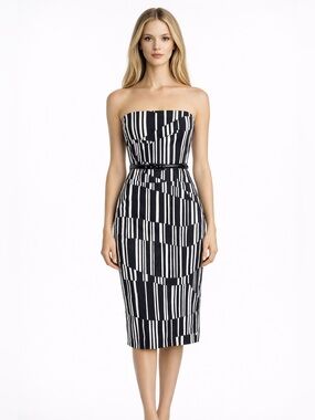 Michael Kors Collection Made In Italy Strapless Stripe Dress Size 6, NWT!